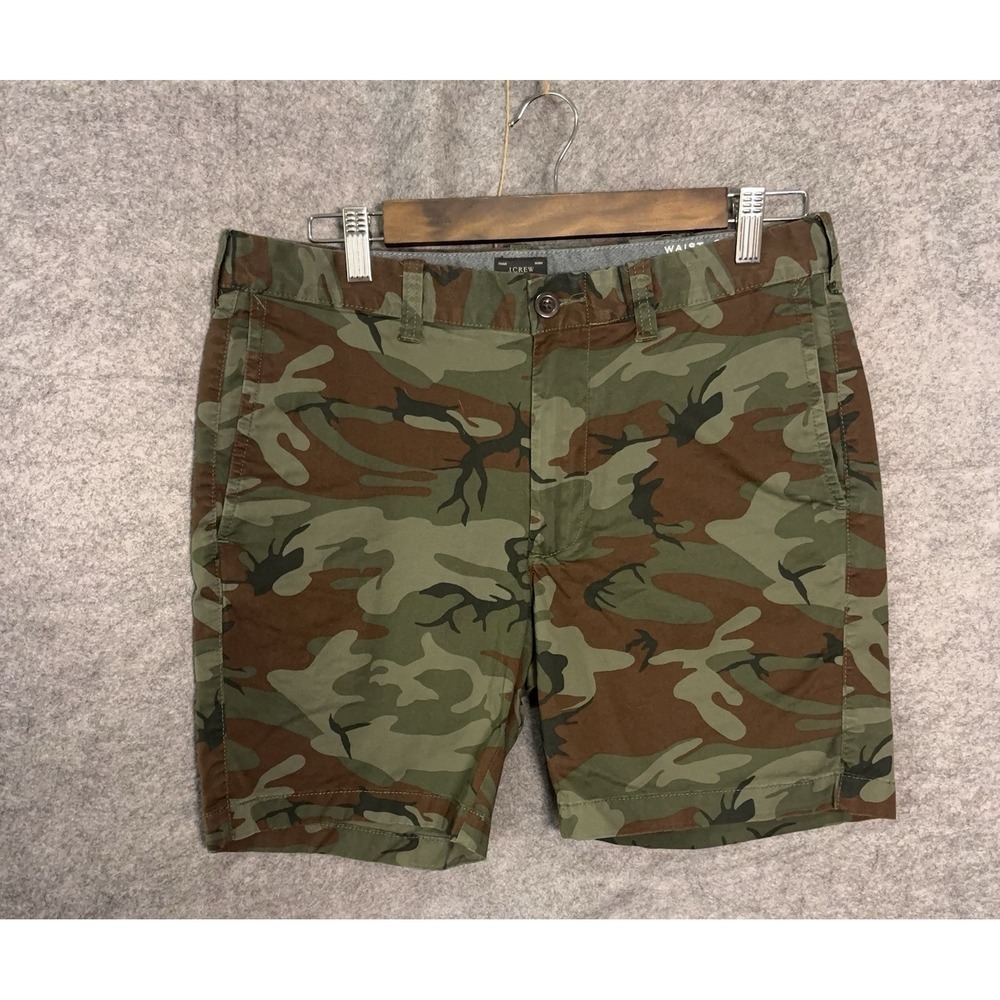J. Crew Factory Men's Camo Flat Front Shorts - Green & Brown